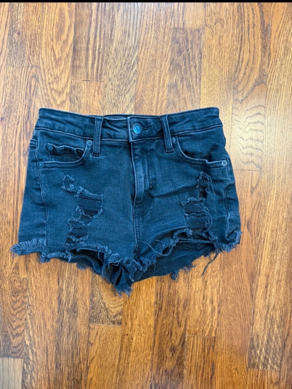 Aeropostale Vintage High-Rise Distressed Denim Shorts - Size 0